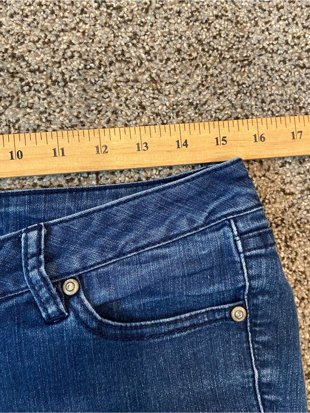 Cache Dark Blue Denim Jeans with Lace-Up Corset Leg Details, Size 8 30" Waist - Picture 6 of 8